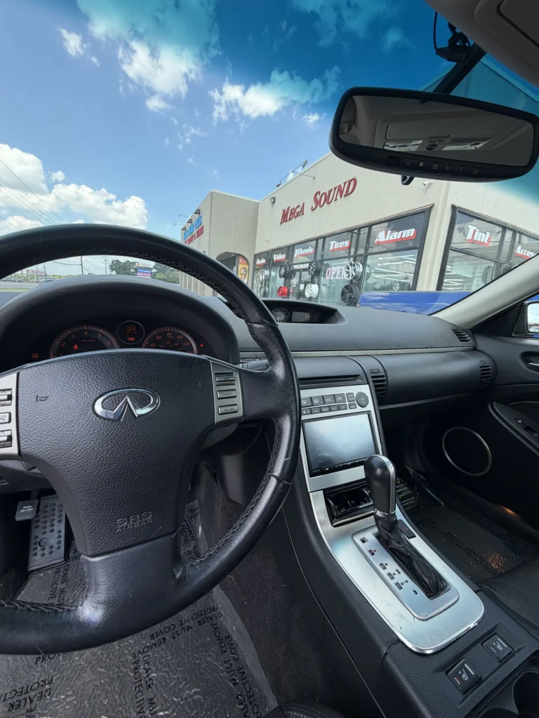 Infiniti dashboard with an upgraded infotainment display.